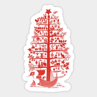 There comes the Christmas Tree! Sticker